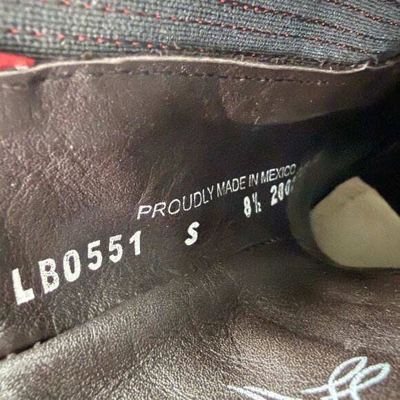 Lane CHELSEA Womens Cowboy Booties Western Red Short Ankle Boots Womens Size 8.5 - Picture 13 of 15